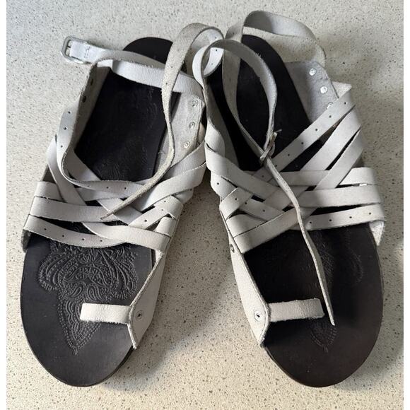 Free People Shoes - Free People Sunever Pale Gray Suede Gladiator Sandal Size US 8 8.5 EU 39 Boho